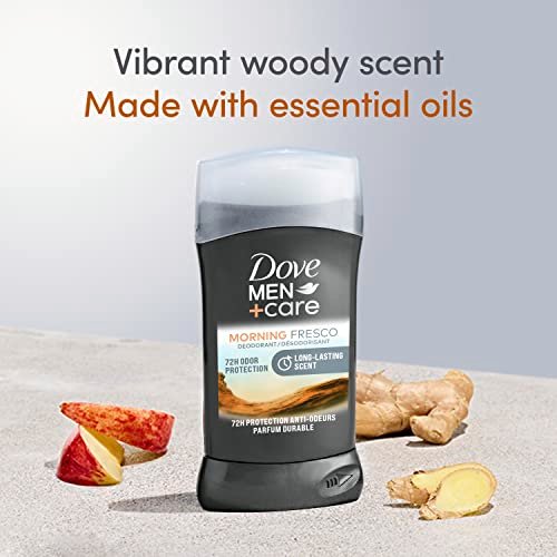 DOVE MEN + CARE Deodorant Stick Morning Fresco, Aluminum Free, 72-Hour Odor Protection, 3 oz (Pack of 3) Avelisse