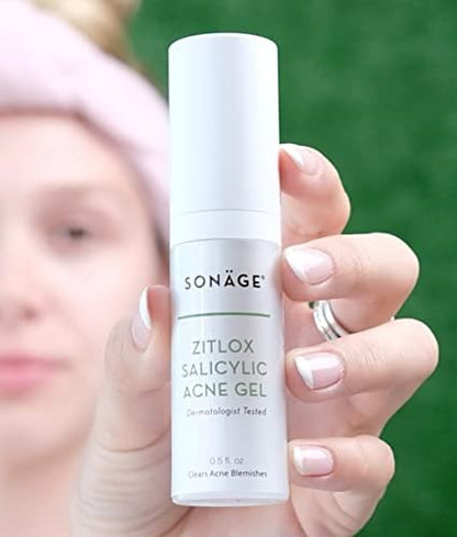 Sonage Zitlox Salicylic Acne Gel – Spot Treatment with Tea Tree Oil for Clear Skin