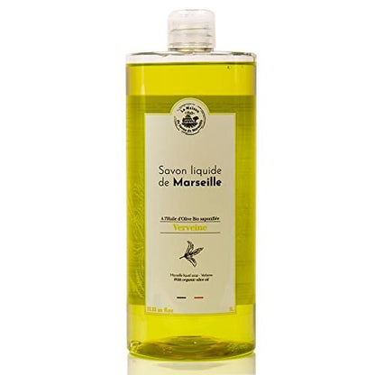 Maison du Savon de Marseille - French Liquid Soap Hand Wash made with Organic Olive Oil - Verbena Fragrance - 33.81 Fl oz