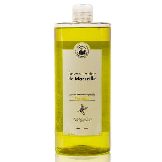 Maison du Savon de Marseille - French Liquid Soap Hand Wash made with Organic Olive Oil - Verbena Fragrance - 33.81 Fl oz