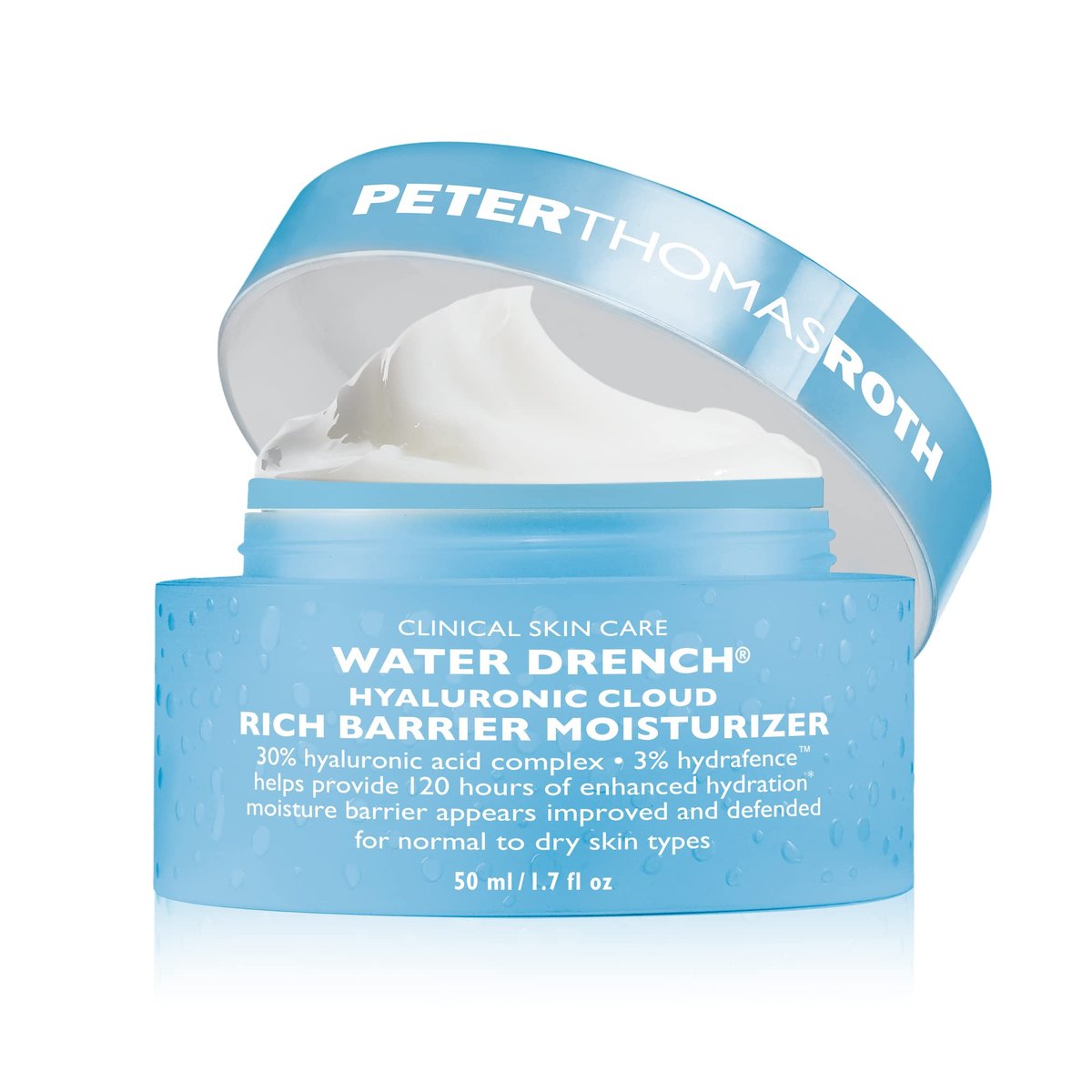 Peter Thomas Roth Water Drench Hyaluronic Cloud Rich Barrier Moisturizer - Fragrance-Free Hyaluronic Acid Cream for Dry Skin (1.7 oz) Avelisse