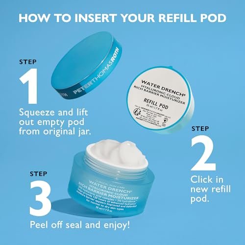 Peter Thomas Roth Water Drench Hyaluronic Cloud Rich Barrier Moisturizer - Fragrance-Free Hyaluronic Acid Cream for Dry Skin (1.7 oz) Avelisse