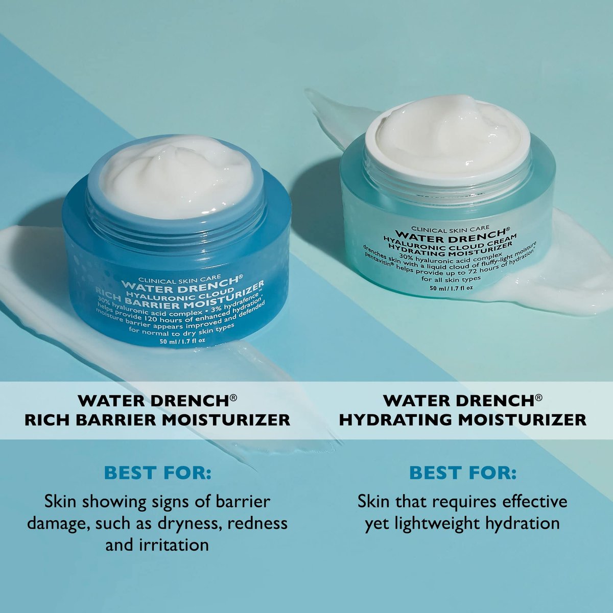 Peter Thomas Roth Water Drench Hyaluronic Cloud Rich Barrier Moisturizer - Fragrance-Free Hyaluronic Acid Cream for Dry Skin (1.7 oz) Avelisse