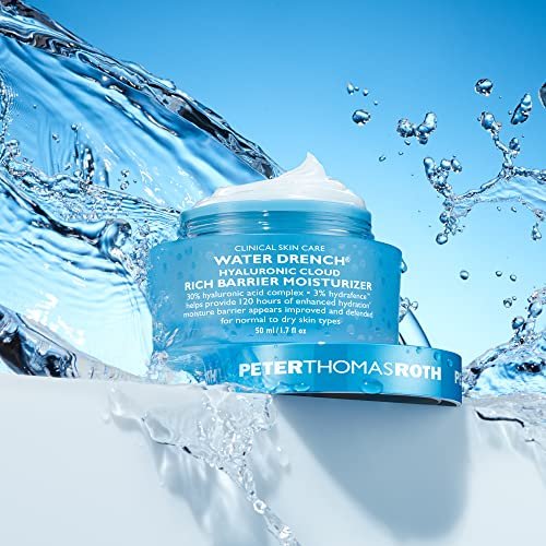 Peter Thomas Roth Water Drench Hyaluronic Cloud Rich Barrier Moisturizer - Fragrance-Free Hyaluronic Acid Cream for Dry Skin (1.7 oz) Avelisse