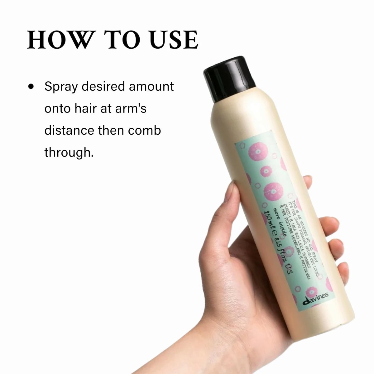 Davines This Is An Invisible No Gas Spray, Medium Hold Natural Finish - Non-Aerosol Spray for Brushable Hold, 8.45 Fl Oz Avelisse
