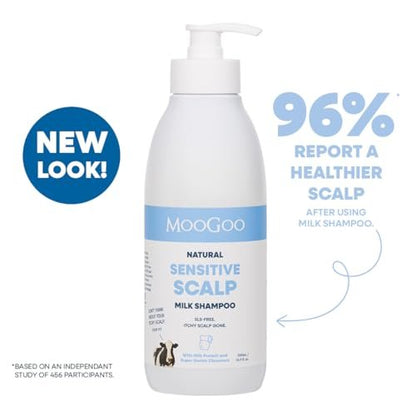 MooGoo Natural Milk Shampoo & Conditioner Set – Soothing Care for Itchy, Dry, Sensitive Scalps – Sulfate-Free, Silicone-Free, Paraben-Free – 2 x 16.9 fl oz Avelisse