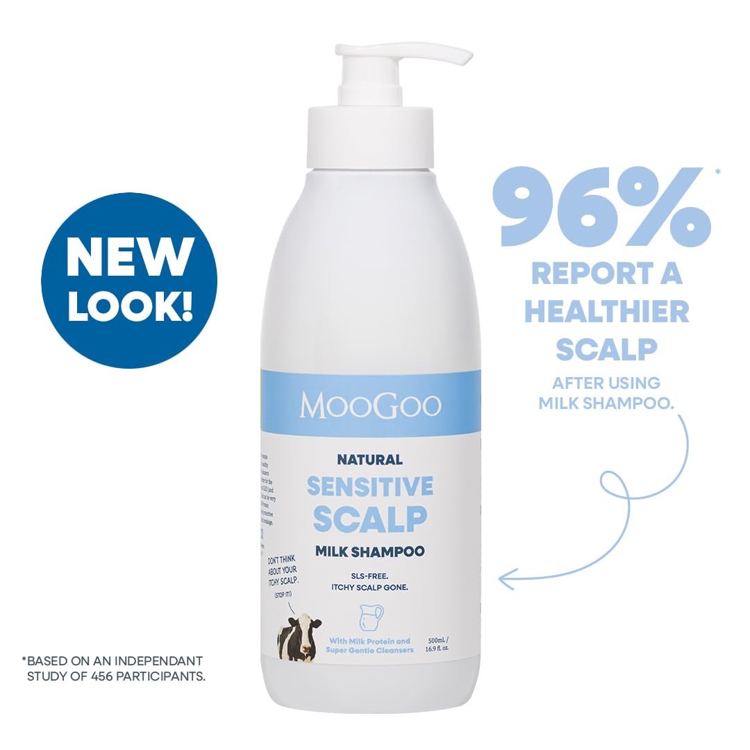 MooGoo Natural Milk Shampoo & Conditioner Set – Soothing Care for Itchy, Dry, Sensitive Scalps – Sulfate-Free, Silicone-Free, Paraben-Free – 2 x 16.9 fl oz Avelisse