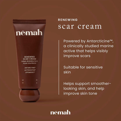 Nemah Restorative Scar Treatment – C-Section Recovery Cream for Surgical Scars, Acne Marks, Dermatologist Approved, Antioxidant Rich Vegan Formula, 1 oz Avelisse