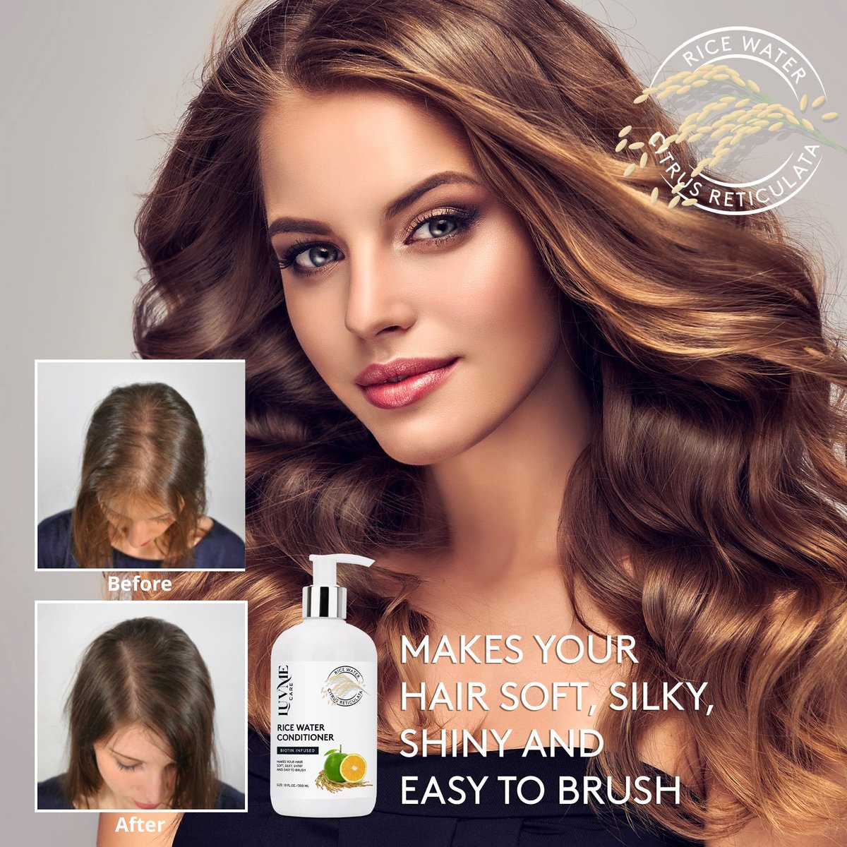 Luv Me Care Rice Water Hair Thickening Conditioner with Biotin - 10 Fl Oz Avelisse