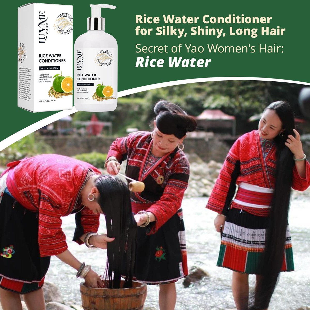 Luv Me Care Rice Water Hair Thickening Conditioner with Biotin - 10 Fl Oz Avelisse