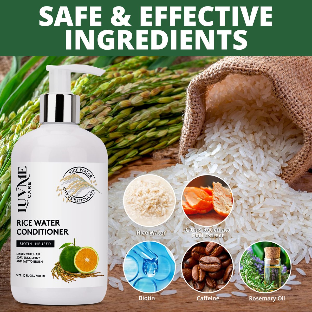 Luv Me Care Rice Water Hair Thickening Conditioner with Biotin - 10 Fl Oz Avelisse