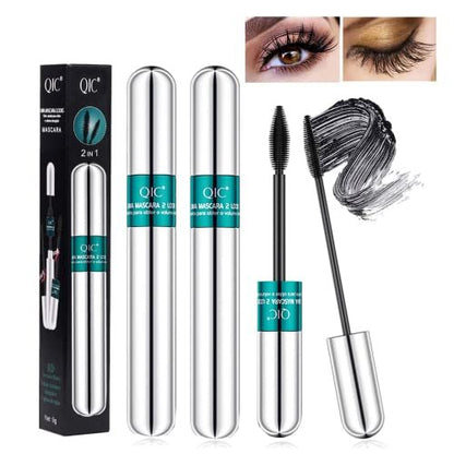 2 Pack Lash Cosmetics Mascara – 5x Longer Lashes, Waterproof Volume & Length, Long-Lasting Black Mascara