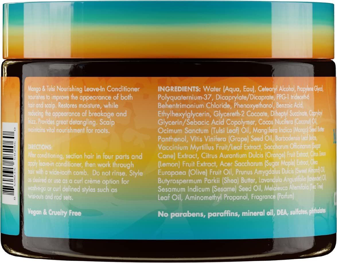 Mielle Organics Mango & Tulsi Nourishing Leave In Conditioner for Curly Hair - Moisturizing Leave In Conditioner with Breakage Protection & Scalp Nourishment - Detangles & Reduces Frizz (12 Oz) - görsel 13