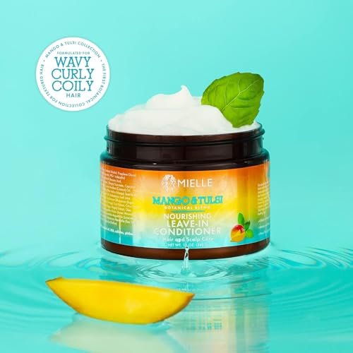 Mielle Organics Mango & Tulsi Nourishing Leave In Conditioner for Curly Hair - Moisturizing Leave In Conditioner with Breakage Protection & Scalp Nourishment - Detangles & Reduces Frizz (12 Oz) - görsel 8