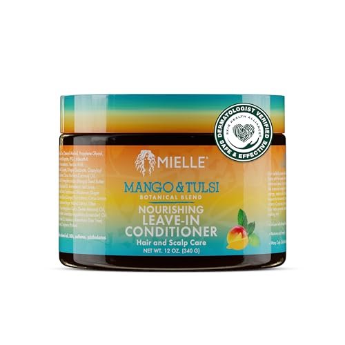 Mielle Organics Mango & Tulsi Nourishing Leave In Conditioner for Curly Hair - Moisturizing Leave In Conditioner with Breakage Protection & Scalp Nourishment - Detangles & Reduces Frizz (12 Oz) - görsel 2