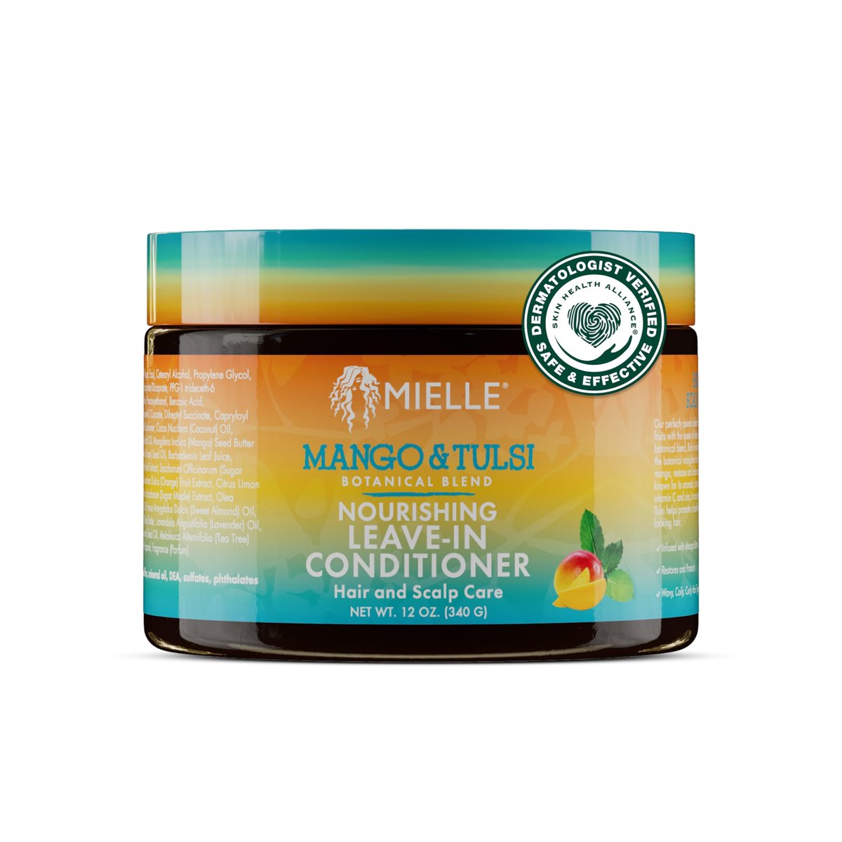Mielle Organics Mango & Tulsi Nourishing Leave In Conditioner for Curly Hair - Moisturizing Leave In Conditioner with Breakage Protection & Scalp Nourishment - Detangles & Reduces Frizz (12 Oz) - görsel 1