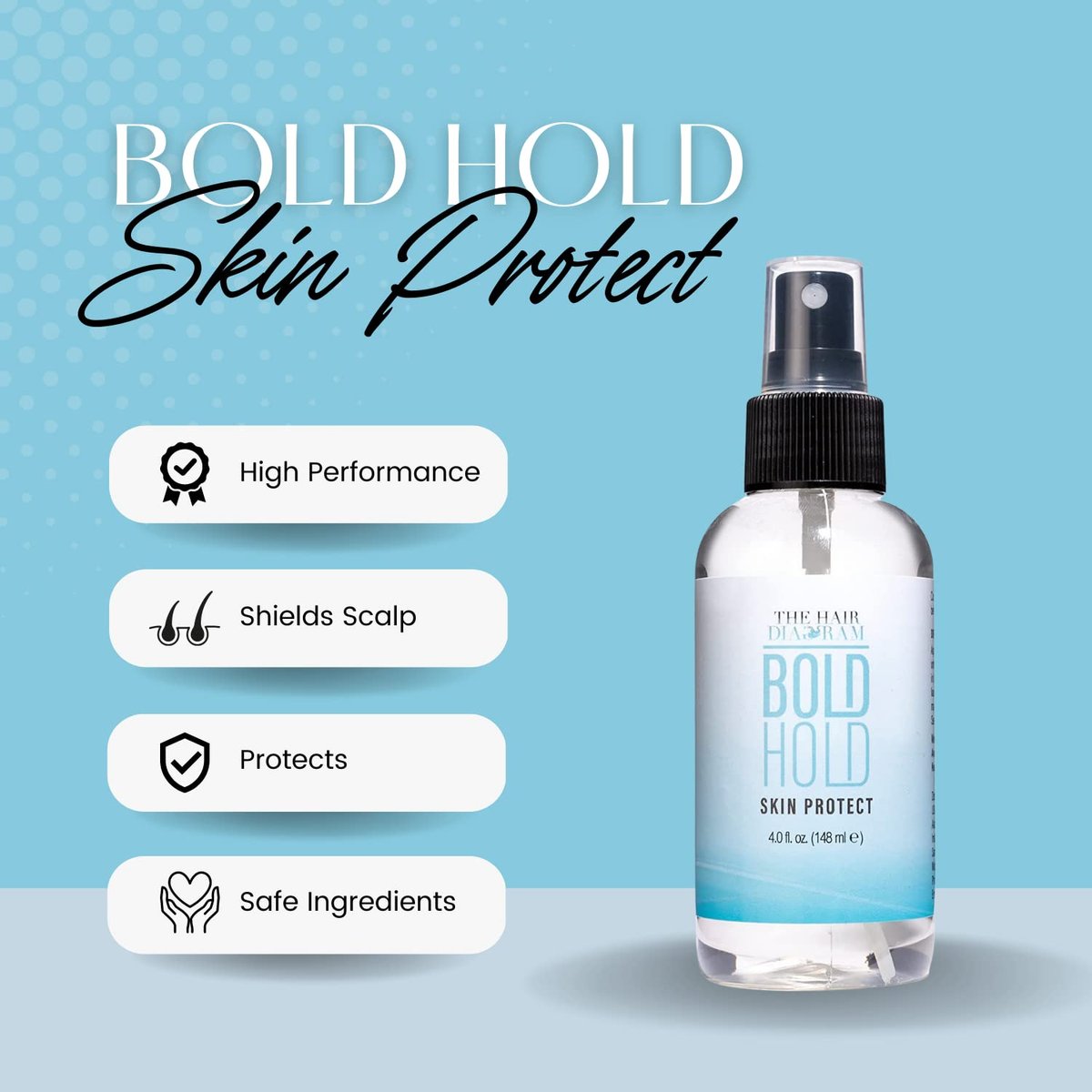 Bold Hold Skin Protectant by The Hair Diagram - Sensitive Skin Scalp Protector & Antiperspirant for Lace Wig Adhesives Avelisse