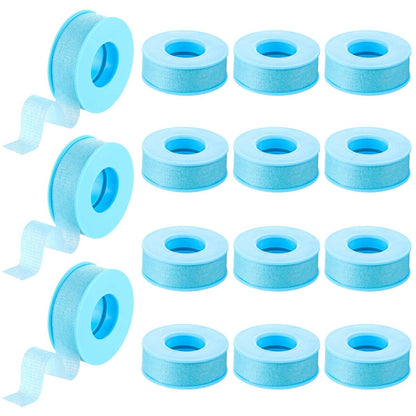 Nuanchu 12 Rolls Blue Lash Tape Bulk – Reusable Silicone Eyelash Extension Tape for Sensitive Skin, 0.5 Inch x 3.9 Yards Avelisse