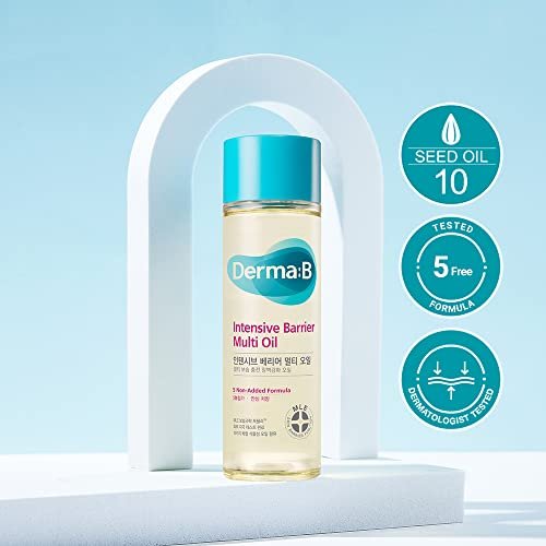 Derma B Intensive Barrier Multi Body Oil - Moisturizing Non-Sticky Multi-Use Oil for Sensitive Skin, 4.56 fl oz (135ml) Avelisse