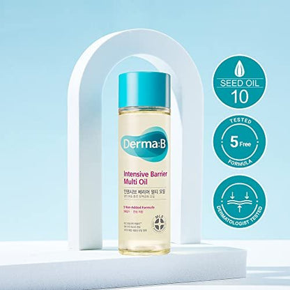 Derma B Intensive Barrier Multi Body Oil - Moisturizing Non-Sticky Multi-Use Oil for Sensitive Skin, 4.56 fl oz (135ml) Avelisse
