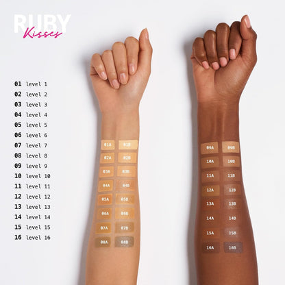 Ruby Kisses 3D Face Creator Cream Foundation & Concealer - Level 3, Medium to Full Coverage, 12-Hour Long Lasting, Non-Greasy, 0.42 oz