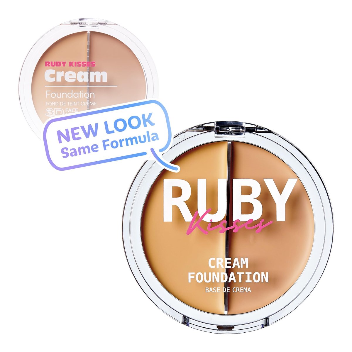 Ruby Kisses 3D Face Creator Cream Foundation & Concealer - Level 3, Medium to Full Coverage, 12-Hour Long Lasting, Non-Greasy, 0.42 oz - görsel 3
