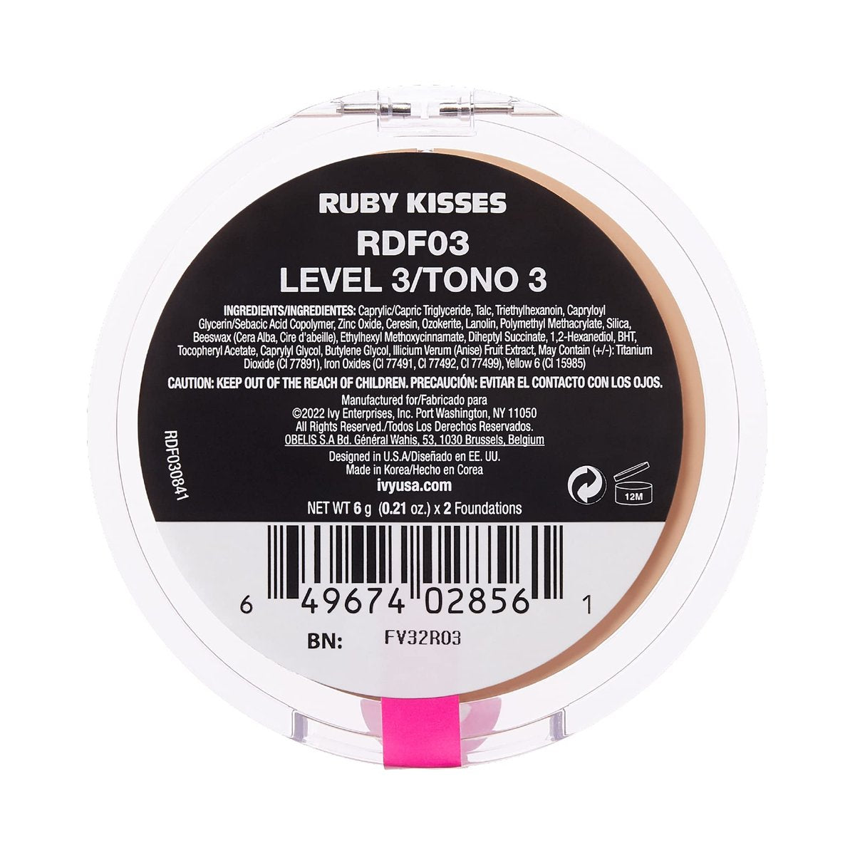 Ruby Kisses 3D Face Creator Cream Foundation & Concealer - Level 3, Medium to Full Coverage, 12-Hour Long Lasting, Non-Greasy, 0.42 oz - görsel 15