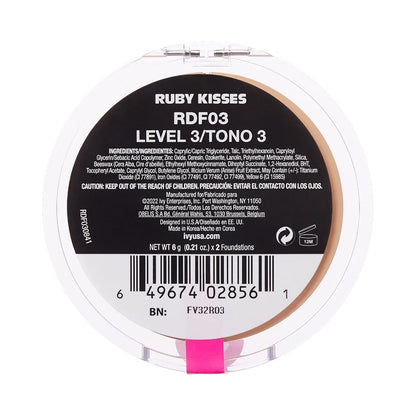 Ruby Kisses 3D Face Creator Cream Foundation & Concealer - Level 3, Medium to Full Coverage, 12-Hour Long Lasting, Non-Greasy, 0.42 oz