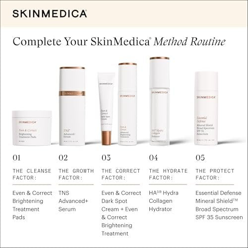 SkinMedica Even & Correct Brightening Treatment Pads – 10% Glycolic Acid Exfoliating Face Pads, Retinol-Free, Alcohol-Free, Hydroquinone-Free, 60 Count Avelisse
