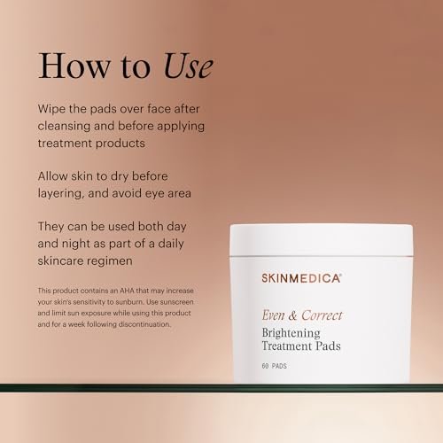 SkinMedica Even & Correct Brightening Treatment Pads – 10% Glycolic Acid Exfoliating Face Pads, Retinol-Free, Alcohol-Free, Hydroquinone-Free, 60 Count Avelisse