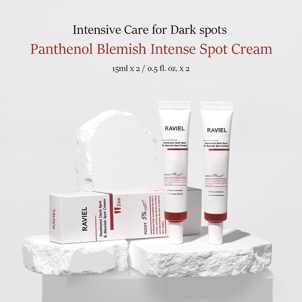 RAVIEL Panthenol Dark Spot & Pigment Care Cream – Brightening Spot Corrector with Niacinamide for Blemishes, Uneven Tone & Skin Clarity, 15ml x 2 (0.5 fl oz, Pack of 2), Korean Skincare - görsel 4