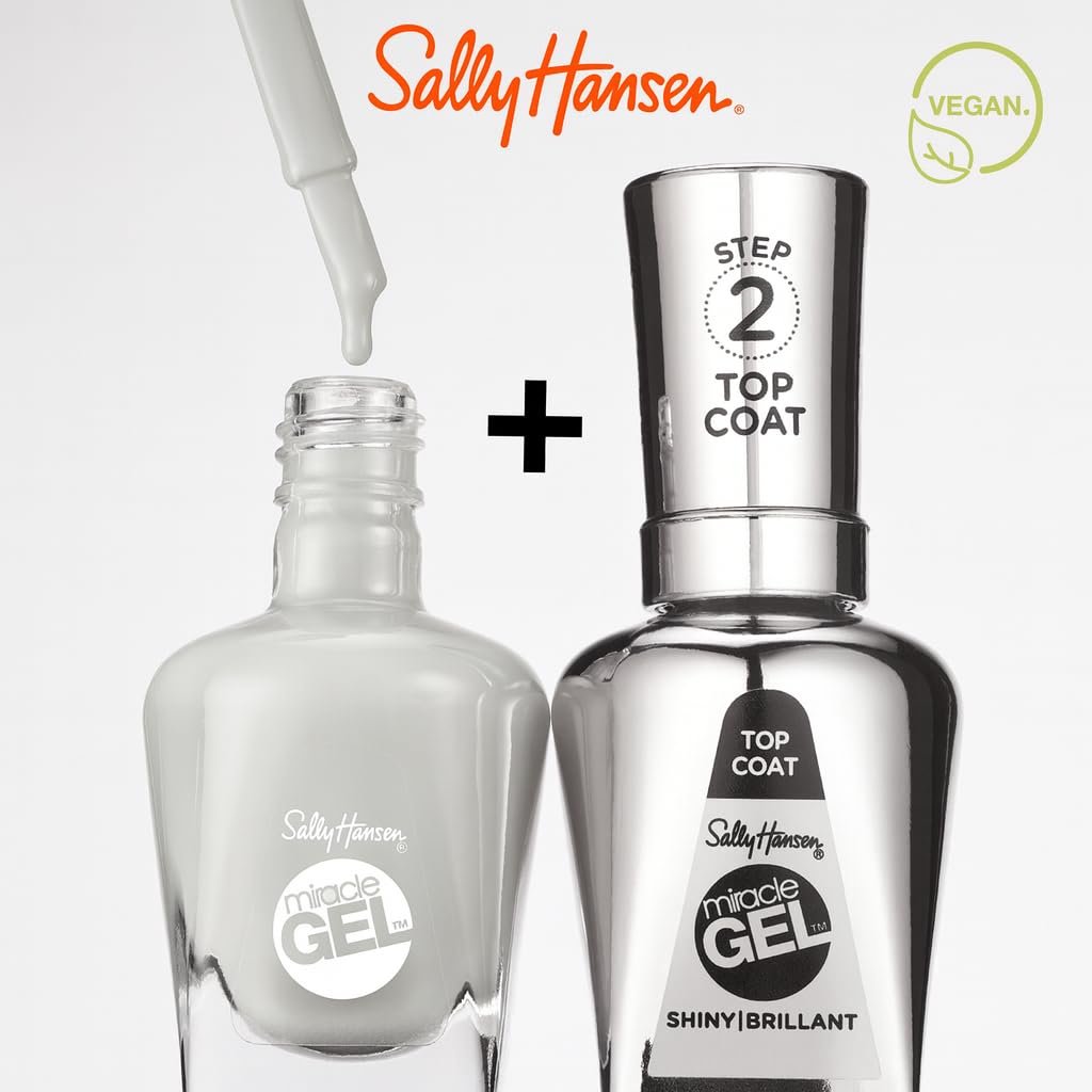 Sally Hansen Miracle Gel Keith Haring Nail Polish - 918 Blanc Canvas White - Gel-Like Shine, No UV Light, Long-Lasting - görsel 10