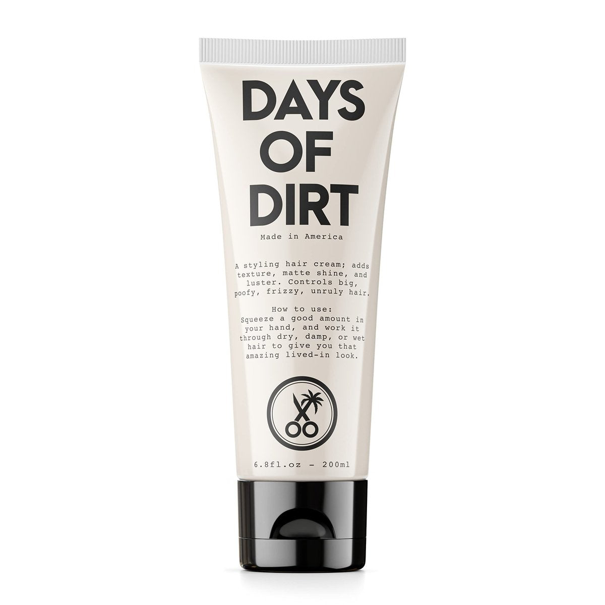 California Born Days of Dirt Hair Styling Cream - No-Hold Texture & Shine for Dry, Fluffy, Frizzy Hair - Clean Lived-in Look - Made in USA, 6.8 fl oz Avelisse