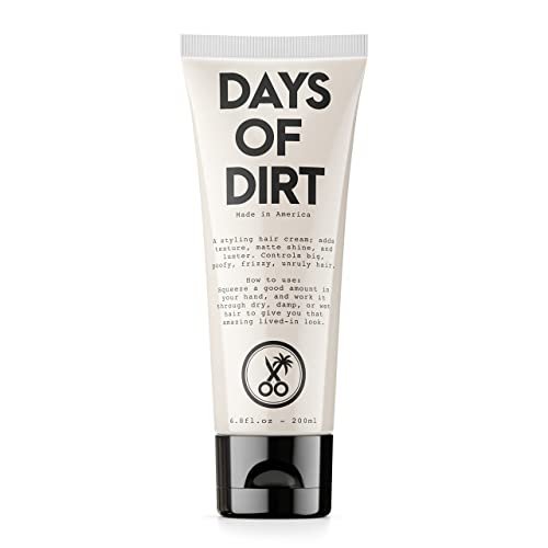 California Born Days of Dirt Hair Styling Cream - No-Hold Texture & Shine for Dry, Fluffy, Frizzy Hair - Clean Lived-in Look - Made in USA, 6.8 fl oz Avelisse