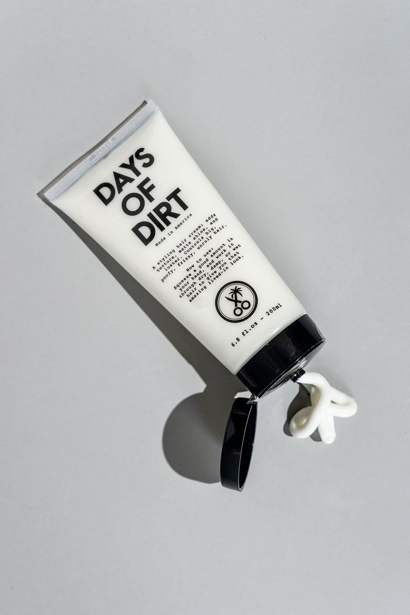 California Born Days of Dirt Hair Styling Cream - No-Hold Texture & Shine for Dry, Fluffy, Frizzy Hair - Clean Lived-in Look - Made in USA, 6.8 fl oz Avelisse