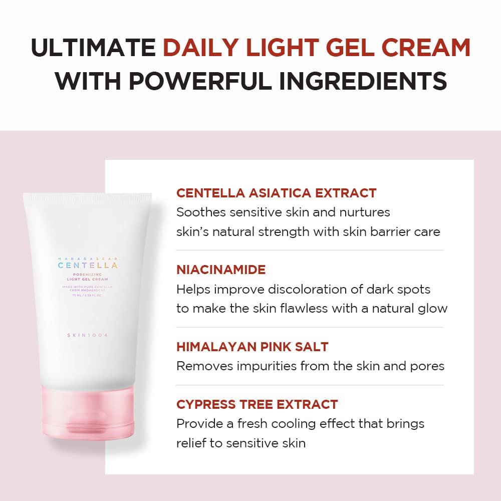 SKIN1004 Madagascar Centella Poremizing Light Gel Cream - 2.53 fl oz (75ml) | Tightens Pores & Soothes Irritated Skin - görsel 9