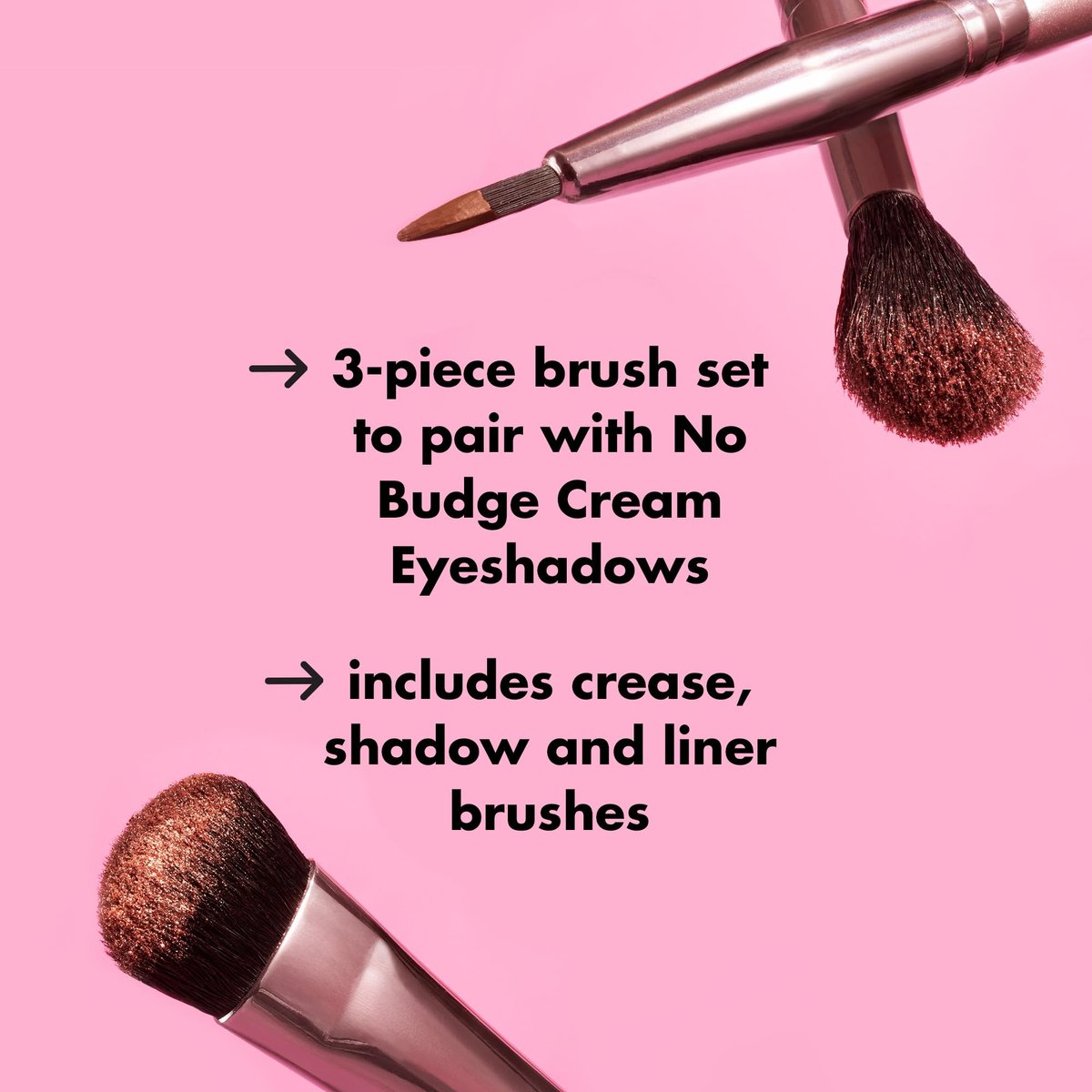 e.l.f. No Budge Brush Trio - 3-Piece Eyeshadow Brush Set for Flawless Application & Blending - görsel 3