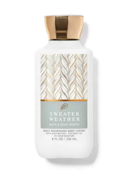 Bath & Body Works Sweater Weather Super Smooth Body Lotion 8 oz - Cozy Autumn Scent Avelisse