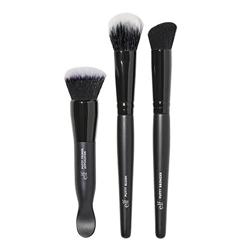 e.l.f. Putty Tools Trio - Set of 3 Face Makeup Brushes for Putty Primer, Blush & Bronzer - Vegan & Cruelty-Free Avelisse