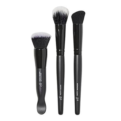 e.l.f. Putty Tools Trio - Set of 3 Face Makeup Brushes for Putty Primer, Blush & Bronzer - Vegan & Cruelty-Free Avelisse