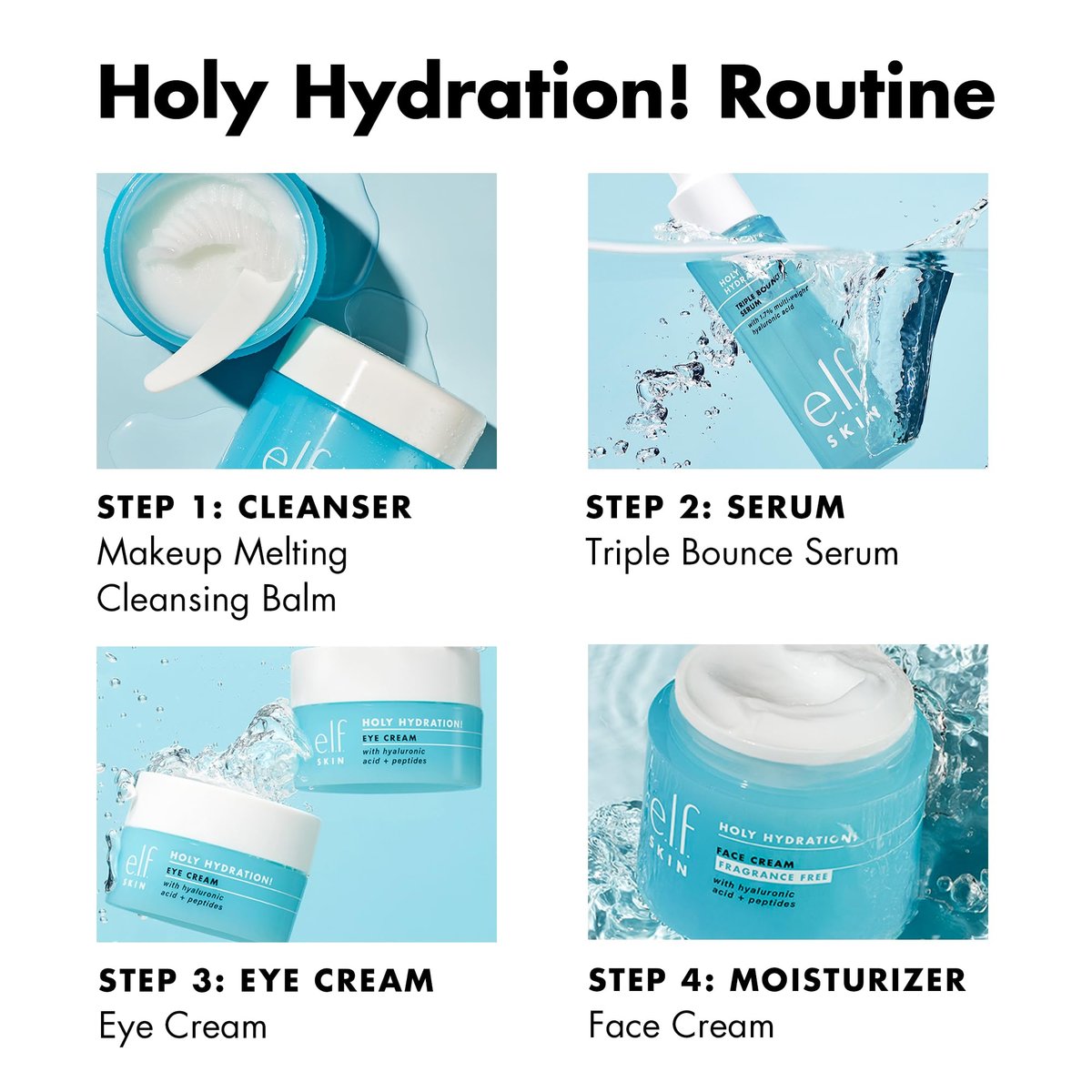 e.l.f. SKIN Holy Hydration! Triple Bounce Serum - 1.7% Hyaluronic Acid Serum for Plump, Bouncy, Hydrated Skin - Vegan & Cruelty-Free Avelisse