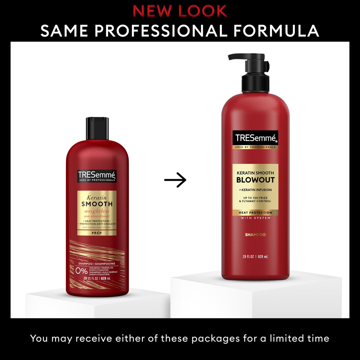 TRESemmé Keratin Smooth Shampoo, 4-Pack (28 Fl Oz Each) - Transforming Unruly Hair with Lamellar-Discipline Technology Avelisse
