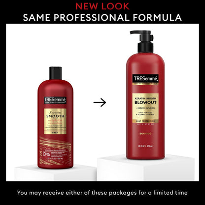 TRESemmé Keratin Smooth Shampoo, 4-Pack (28 Fl Oz Each) - Transforming Unruly Hair with Lamellar-Discipline Technology Avelisse