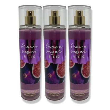 Bath & Body Works Brown Sugar & Fig Fine Fragrance Mist - Pack of 3 (8 oz each)
