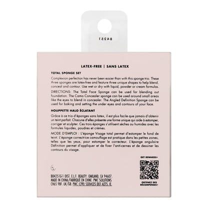 e.l.f. Total Sponge Set - Multi-use Makeup Sponge Set for Flawless Blending - Vegan & Cruelty-Free