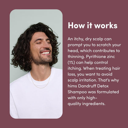 Hims Dandruff Detox Shampoo - Pyrithione Zinc, Argan Oil, & Avocado Oil - for Flaky & Itchy Scalp - Sulfate-Free, Paraben-Free - Evergreen Mint Scent - 6.4 Fl Oz (Pack of 2) Avelisse