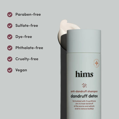 Hims Dandruff Detox Shampoo - Pyrithione Zinc, Argan Oil, & Avocado Oil - for Flaky & Itchy Scalp - Sulfate-Free, Paraben-Free - Evergreen Mint Scent - 6.4 Fl Oz (Pack of 2) Avelisse