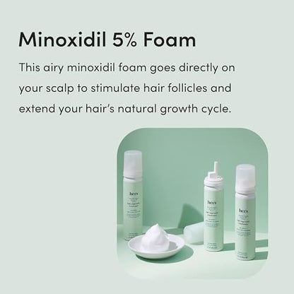 Hers Triple Threat Shampoo, Conditioner, & Minoxidil Set - Hair Thickening & Strengthening with 5% Minoxidil Foam - Paraben-Free, Vegan, Color-Safe - 3 Count Avelisse