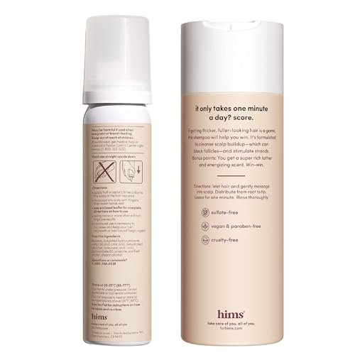 Hims Thick Fix Shampoo & 5% Minoxidil Foam Solution Set - Hair Strengthening & Thickening for Men - Paraben-Free & Vegan - Eucalyptus Grove Scent Avelisse