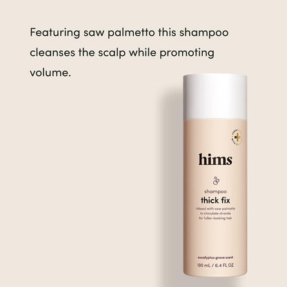 Hims Thick Fix Shampoo & 5% Minoxidil Foam Solution Set - Hair Strengthening & Thickening for Men - Paraben-Free & Vegan - Eucalyptus Grove Scent Avelisse
